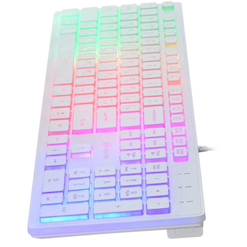 Клавиатура Oklick 550ML белый USB slim Multimedia LED