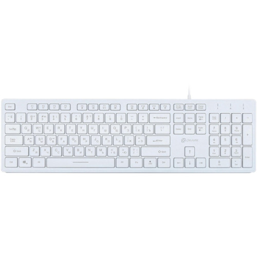 Клавиатура Oklick 550ML белый USB slim Multimedia LED