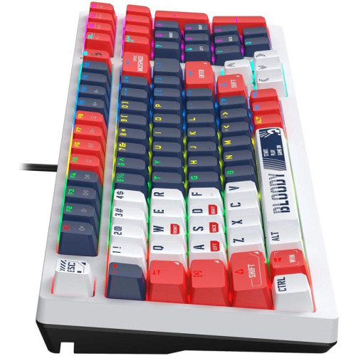Клавиатура A4Tech Bloody S98 Sports Navy BLMS Plus механическая синий/белый USB for gamer LED (S98 SPORTS NAVY BLMS RED PLUS)