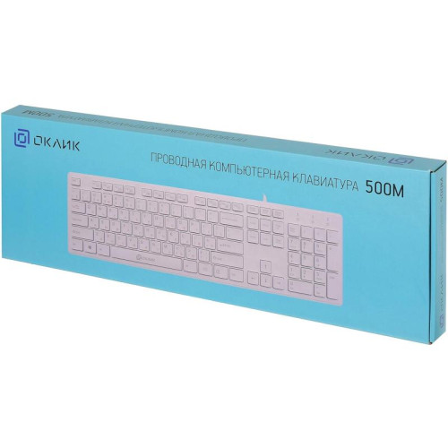 Клавиатура Oklick 500M белый USB slim Multimedia