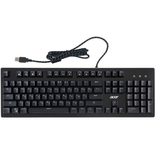 Клавиатура Acer OKW127 механическая черный USB Multimedia for gamer LED (ZL.KBDEE.00H)