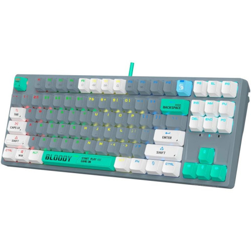 Клавиатура A4Tech Bloody S87 Energy механическая серый/зеленый USB for gamer LED (S87 USB ENERGY ASH)