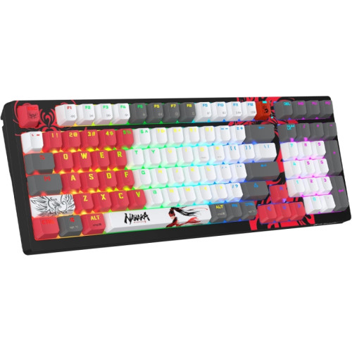 Клавиатура A4Tech Bloody WS98 Naraka механическая серый/красный USB беспроводная BT/Radio Multimedia for gamer LED (WS98)