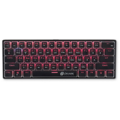 Клавиатура Oklick K763W механическая черный USB беспроводная BT/Radio Multimedia for gamer LED (1920548)