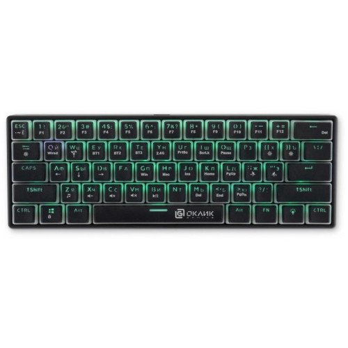 Клавиатура Oklick K763W механическая черный USB беспроводная BT/Radio Multimedia for gamer LED (1920548)
