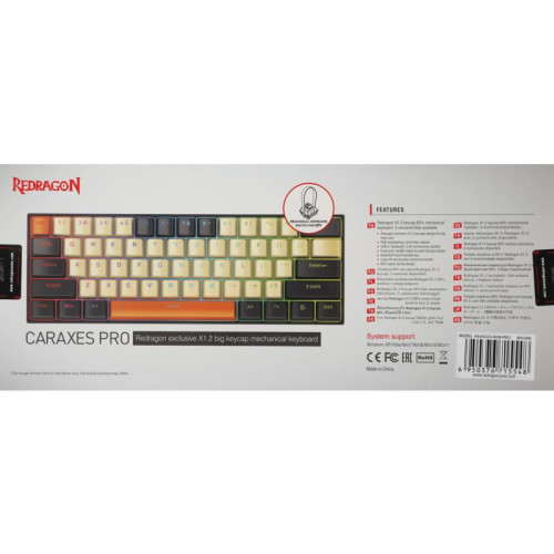 Клавиатура DEFENDER WIRELESS CARAXES PRO RU RGB REDRAGON 71554