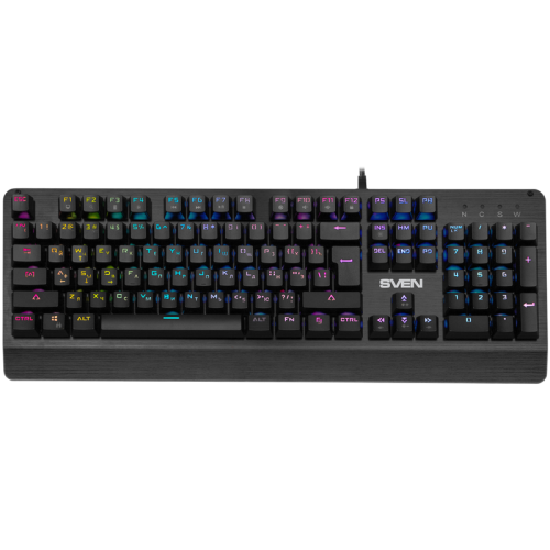 Механическая игровая клавиатура SVEN KB-G9700 (104 кл,+12Fn,RED switch, RGB, мет, корпус)