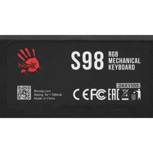 Клавиатура A4Tech Bloody S98 механическая желтый/серый USB for gamer LED (SPORTS LIME)