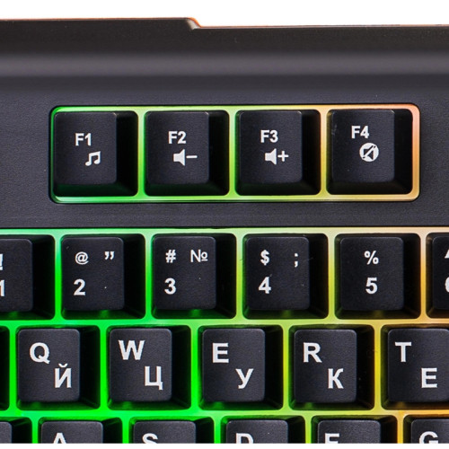 Клавиатура Oklick 710G BLACK DEATH черный/оранжевый USB Multimedia for gamer LED (476393)