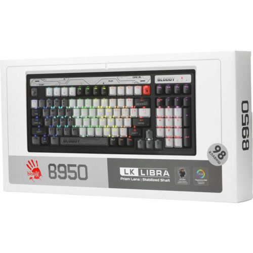 Клавиатура A4Tech Bloody B950 механическая серый/черный USB for gamer LED (B950)
