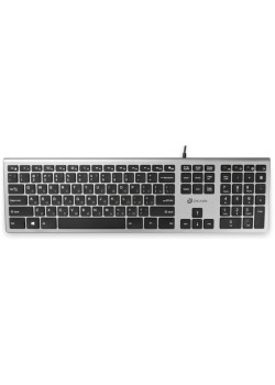 Клавиатура Oklick 890S серый/черный USB slim Multimedia (1784239)