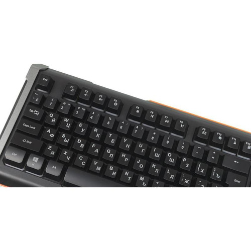 Клавиатура Oklick 717G BLACK DEATH черный/оранжевый USB Multimedia for gamer LED (476395)