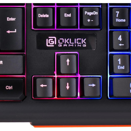 Клавиатура Oklick 717G BLACK DEATH черный/оранжевый USB Multimedia for gamer LED (476395)