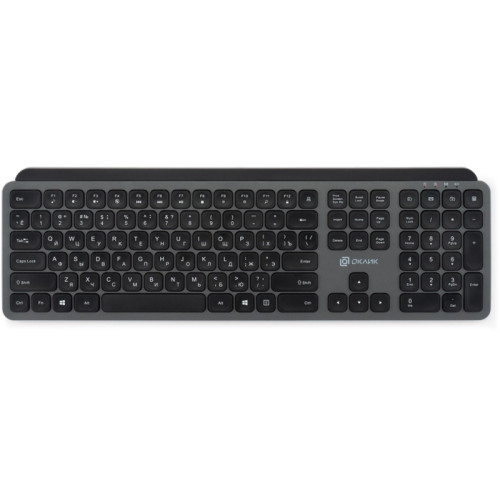Клавиатура Oklick K859W серый/черный USB беспроводная slim Multimedia (2002136)