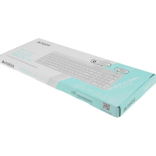 Клавиатура A4Tech Fstyler FBK27C AS белый USB беспроводная BT/Radio slim Multimedia (FBK27C AS)