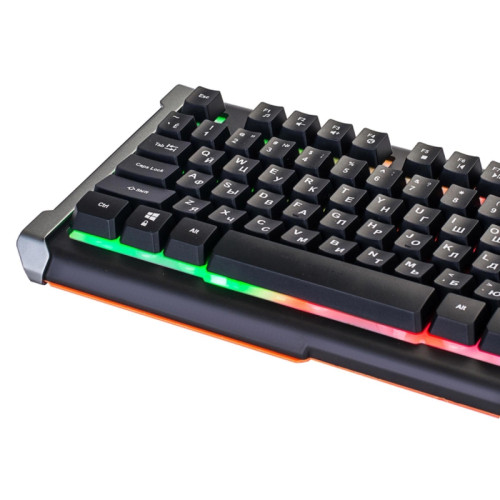 Клавиатура Oklick 710G BLACK DEATH черный/оранжевый USB Multimedia for gamer LED (476393)