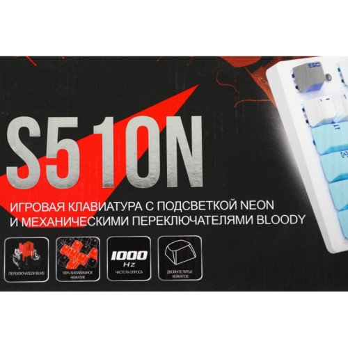Клавиатура A4Tech Bloody S510N механическая белый USB for gamer LED (S510N (ICY WHITE ))
