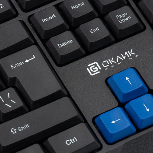 Клавиатура Oklick 750G FROST WAR черный/черный USB Multimedia for gamer (337452)