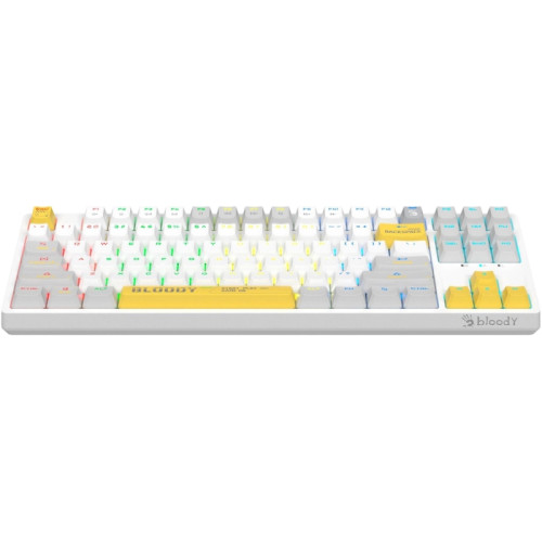 Клавиатура A4Tech Bloody S87 Energy механическая белый/желтый USB for gamer LED (S87 USB ENERGY WHITE)