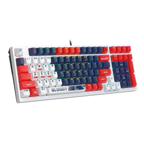 Клавиатура A4Tech Bloody S98 механическая синий/белый USB for gamer LED (SPORTS NAVY)