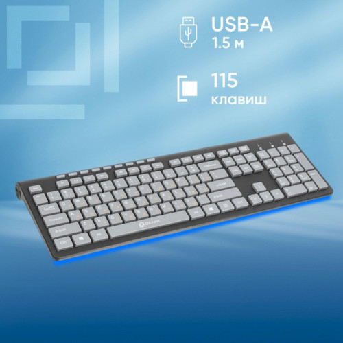 Клавиатура Oklick 480M черный/серый USB slim Multimedia (1067199) Клавиатура Oklick 480M черный/серый USB slim Multimedia (1067199)