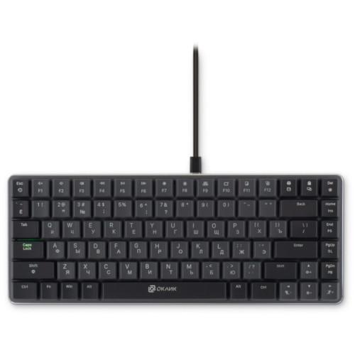 Клавиатура Oklick K615X механическая серый/серебристый USB slim Multimedia for gamer LED (1934413)