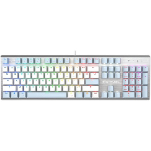 Клавиатура A4Tech Fstyler FS100 Neon механическая синий/белый USB for gamer LED (FS100)