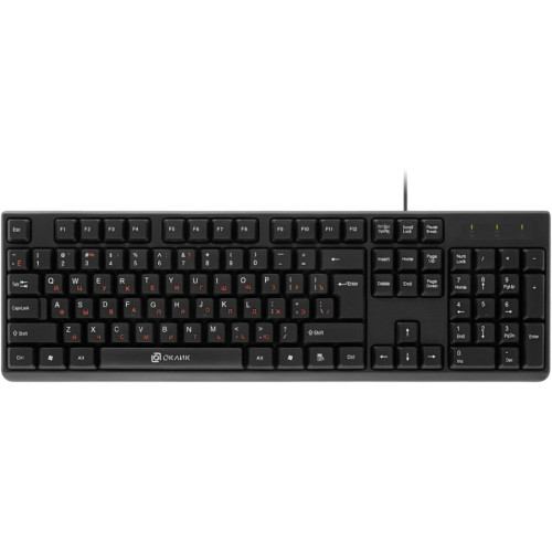 Клавиатура Oklick 100M HW3 черный USB (654570)