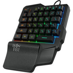 Игровой блок Oklick 701G IRON FIST черный USB for gamer LED (подставка для запястий) (1196590)