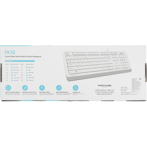 Клавиатура A4Tech Fstyler FK10 белый/серый USB (FK10 WHITE)