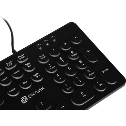 Клавиатура Oklick 420MRL черный USB slim Multimedia LED