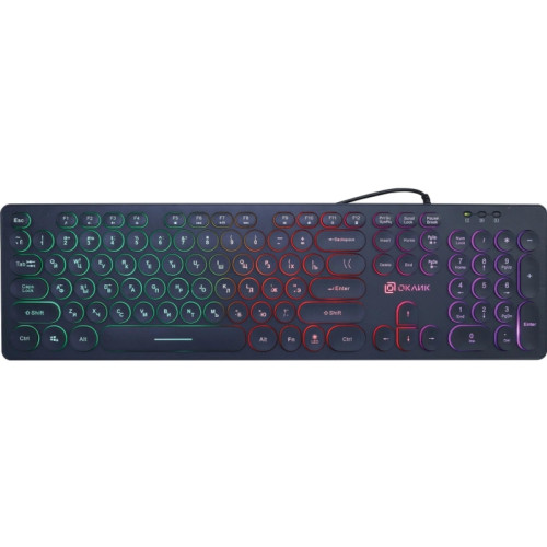 Клавиатура Oklick 420MRL черный USB slim Multimedia LED