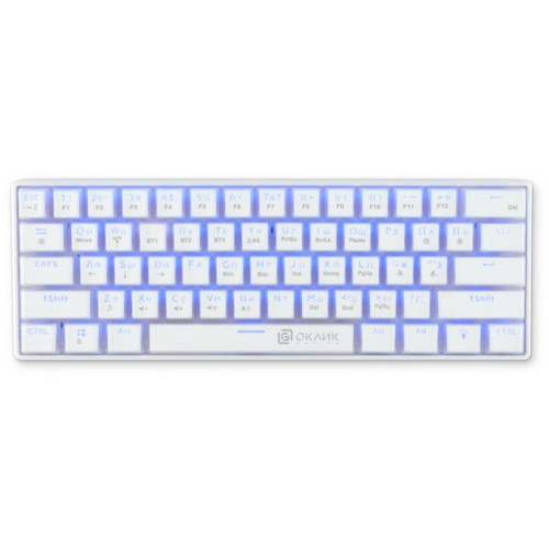 Клавиатура Oklick K763W механическая белый USB беспроводная BT/Radio Multimedia for gamer LED (1920562)