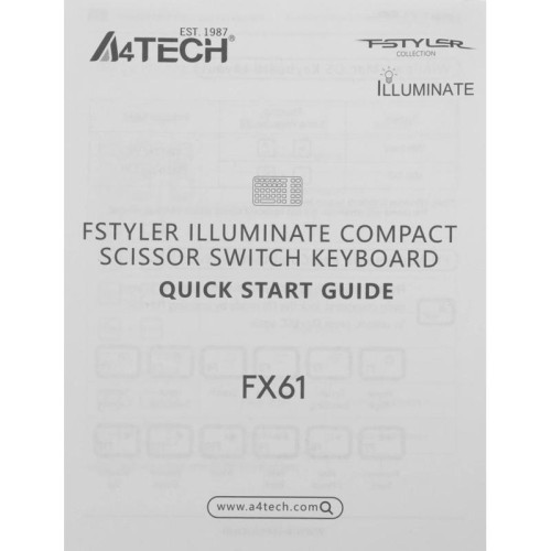 Клавиатура A4Tech Fstyler FX61 белый USB slim LED (FX61 WHITE)