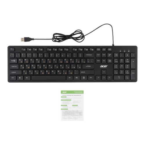 Клавиатура Acer OKW122 черный USB Multimedia (ZL.KBDEE.00C)