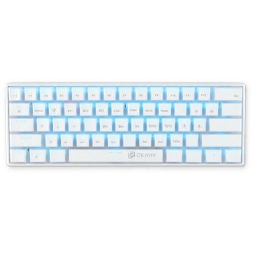 Клавиатура Oklick K763W механическая белый USB беспроводная BT/Radio Multimedia for gamer LED (1920562)