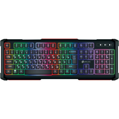 Клавиатура Oklick 717G BLACK DEATH черный/оранжевый USB Multimedia for gamer LED (476395)