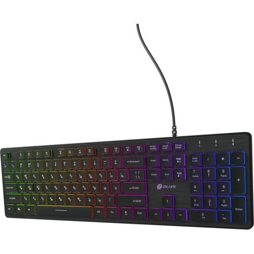 Клавиатура Oklick 550ML черный USB slim Multimedia LED (1061617)