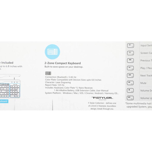 Клавиатура A4Tech Fstyler FBK25 черный/серый USB беспроводная BT/Radio slim Multimedia (FBK25 BLACK)