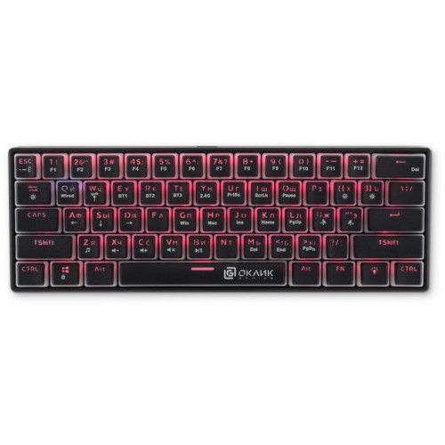 Клавиатура Oklick K763W механическая черный USB беспроводная BT/Radio Multimedia for gamer LED (1920548)