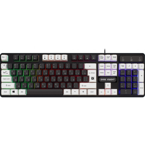 Клавиатура DEFENDER DARK KNIGHT GK-077 RU BL/WH 45077