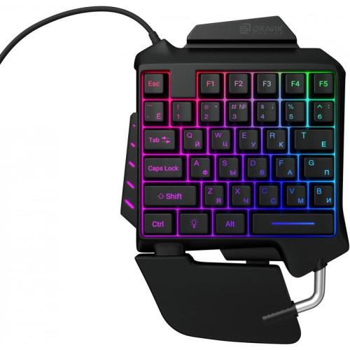 Игровой блок Oklick 703GK черный USB for gamer LED (подставка для запястий) (1533151)