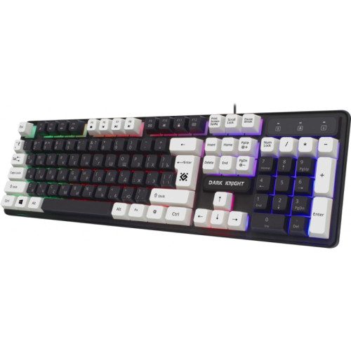 Клавиатура DEFENDER DARK KNIGHT GK-077 RU BL/WH 45077