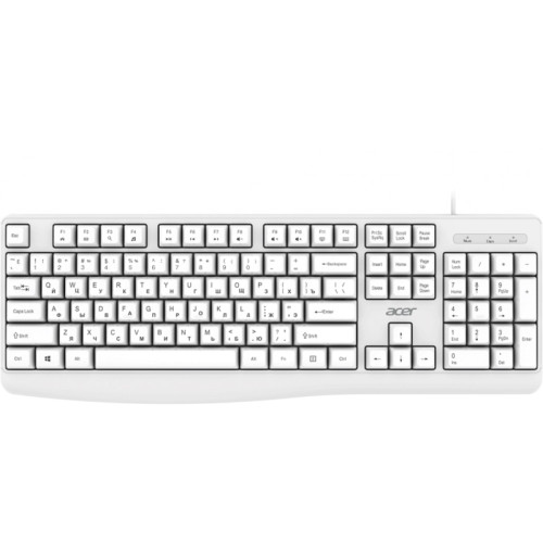 Клавиатура Acer OKW301 белый USB Multimedia для ноутбука (ZL.KBDCC.01B)