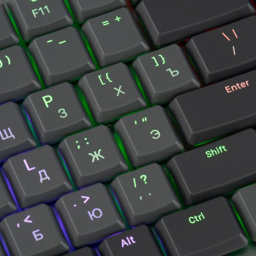 Клавиатура Oklick K615X механическая серый/серебристый USB slim Multimedia for gamer LED (1934413)