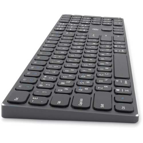 Клавиатура Oklick K867W серый/черный USB беспроводная BT/Radio slim Multimedia (2002130)