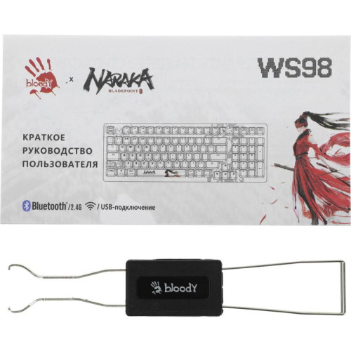 Клавиатура A4Tech Bloody WS98 Naraka механическая серый/красный USB беспроводная BT/Radio Multimedia for gamer LED (WS98)