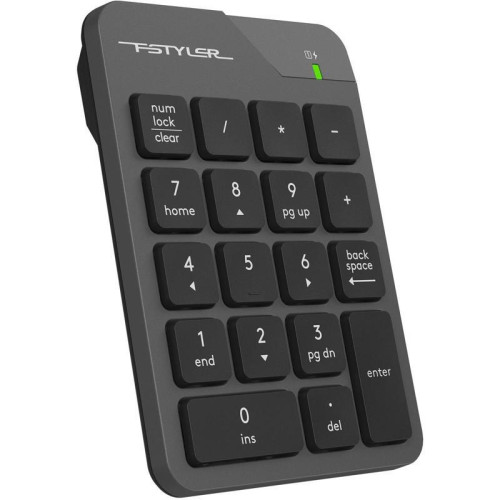 Числовой блок A4Tech FGK21C серый USB беспроводная slim для ноутбука Числовой блок A4Tech FGK21C серый USB беспроводная slim для ноутбука