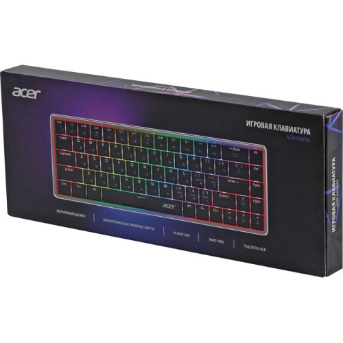 Клавиатура Acer OKW302 механическая серебристый USB Multimedia for gamer для ноутбука LED (ZL.KBDCC.01C)