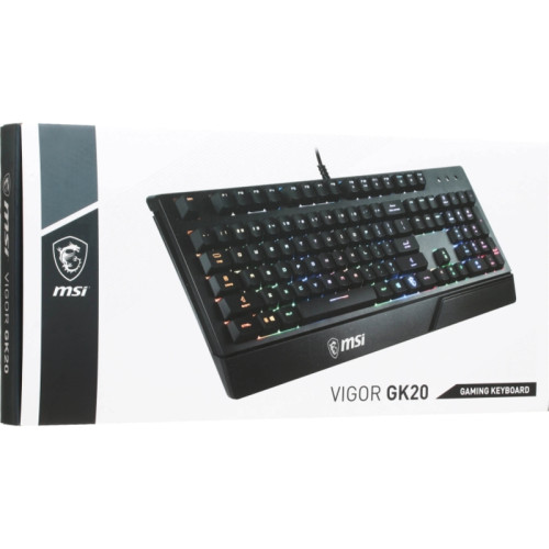 Клавиатура MSI VIGOR GK20 RU черный USB Multimedia for gamer LED (подставка для запястий)